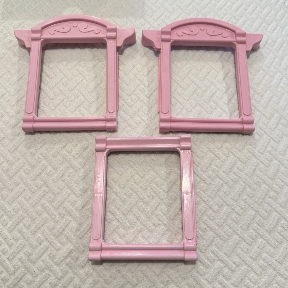 Fisher Price Loving Family 6364 Dollhouse Replacement Pink Window Frame Set 3pc